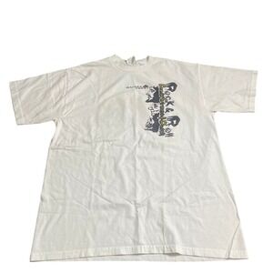 Vintage Haines Preston Rock Roll‎ Comedy Circus Death T Shirt Large White Cotton